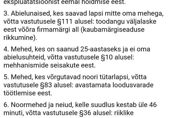 Ettepanek, et  asjad selged oleks…