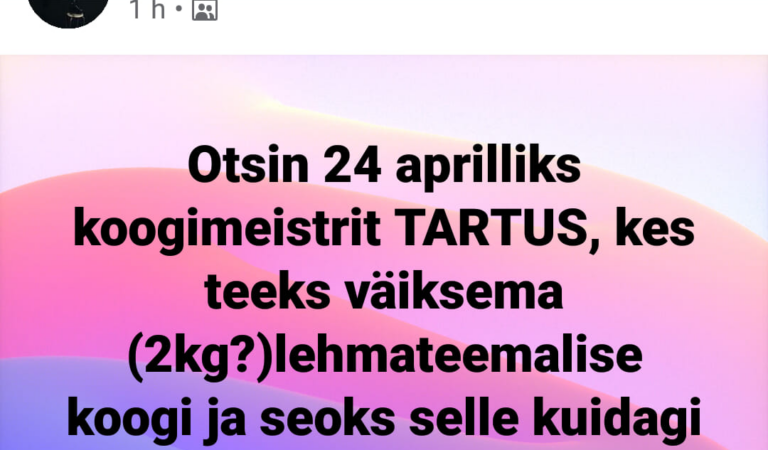 Lehmakoogimeistrit Tartus? Soovitavalt küüntega…