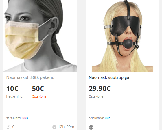 Huvitavaid valikuid e-poes