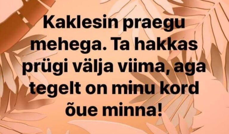 Kaklesin praegu mehega…