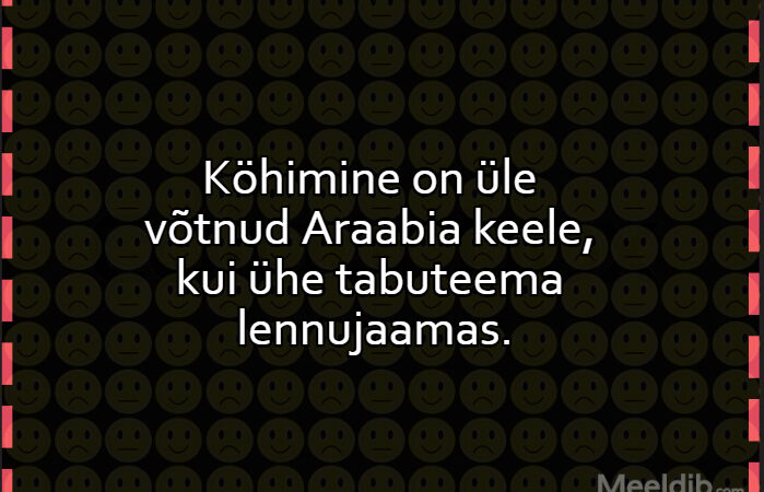 Köhimine on üle võtnud Araabia keele, kui ühe tabuteema lennujaamas