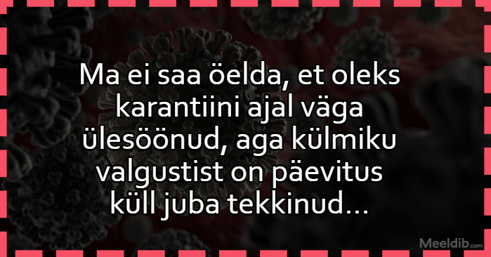 Ma ei saa öelda, et oleks karantiini ajal väga ülesöönud