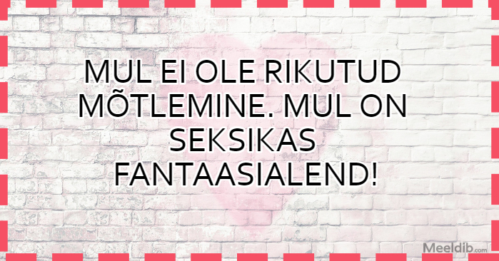 Mul ei ole rikutud mõtlemine