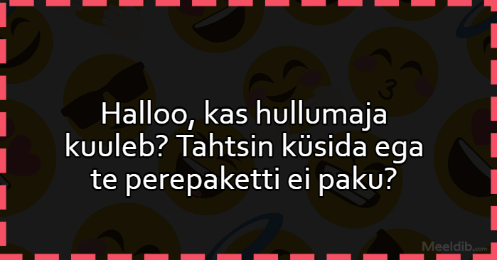 Halloo, kas hullumaja kuuleb?