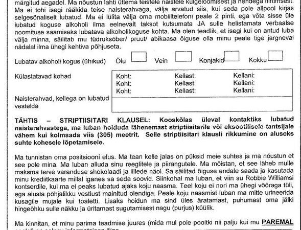 Avaldus veetmaks õhtut väljas sõpradega