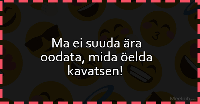 Ma ei suuda ära oodata, mida öelda kavatsen!