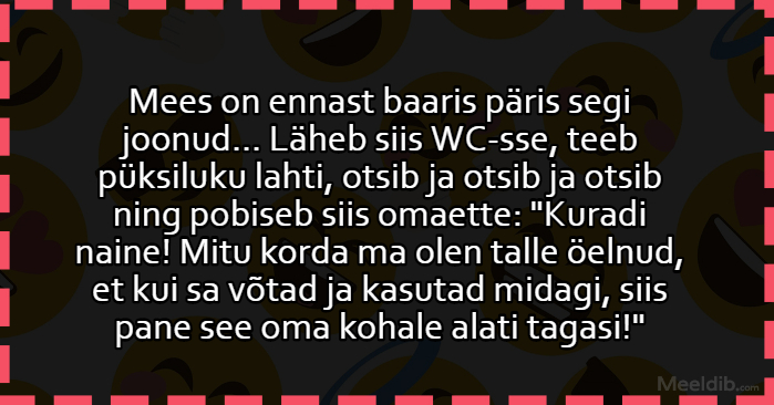 Mees on ennast baaris päris segi joonud…