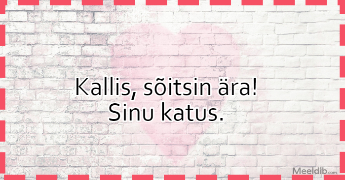 Kallis, sõitsin ära!