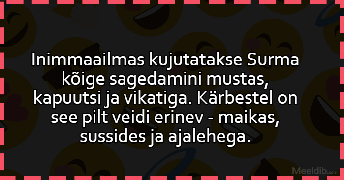 Inimmaailmas kujutatakse Surma kõige sagedamini mustas, kapuutsi ja vikatiga