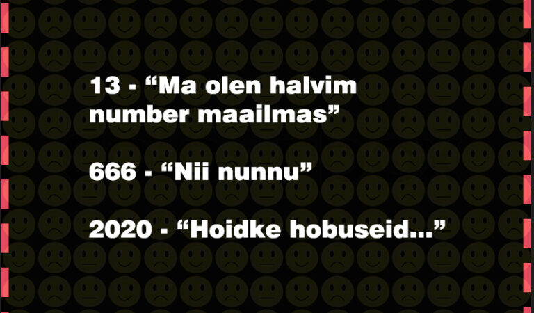 Ma olen halvim number maailmas