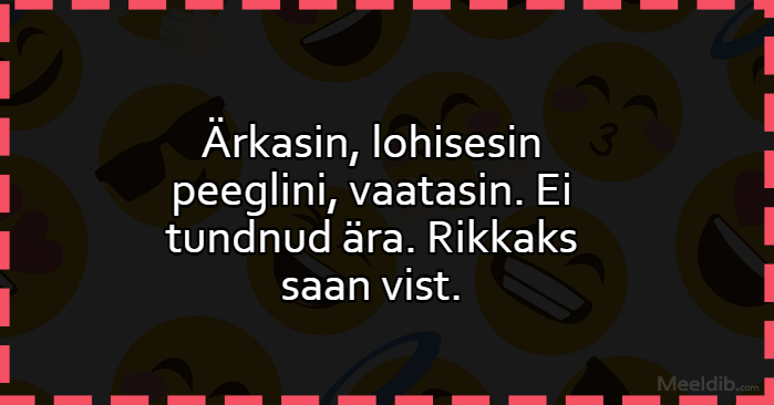 Ärkasin, lohisesin peeglini