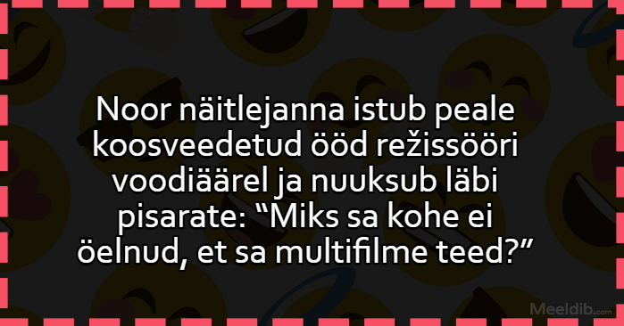 Noor näitlejanna istub peale koosveedetud ööd režissööri voodiäärel