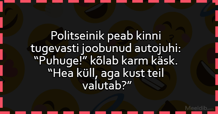 Politseinik peab kinni tugevasti joobunud autojuhi