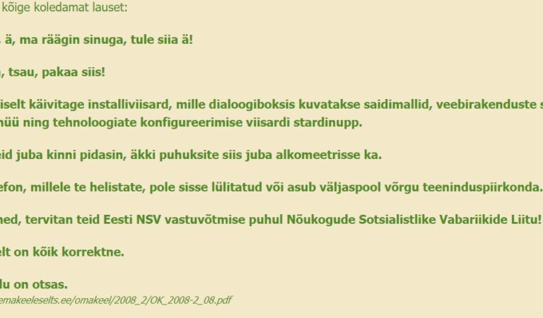 Eesti keele kõige koledamad laused