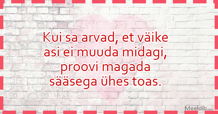 Kui sa arvad, et väike asi ei muuda midagi